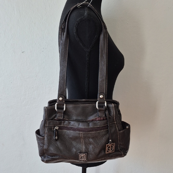 Giani Bernini Brown Leather Shoulder Bag (see pics) - Picture 1 of 16